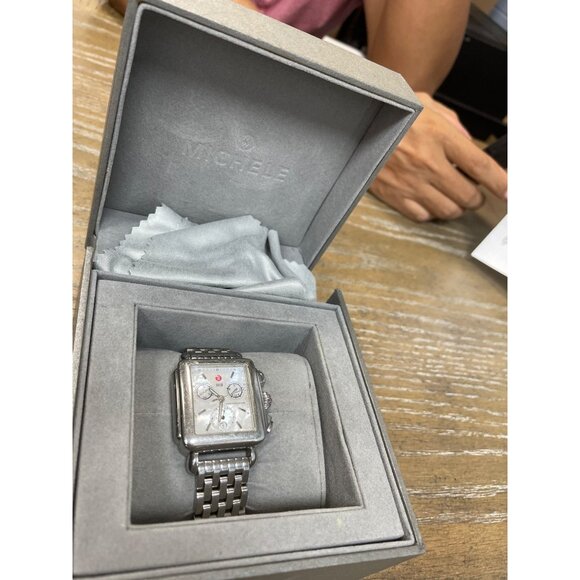 Michele Deco Stainless Steel Chronograph swiss movement watch With Box  SKU 9190 - Picture 1 of 14